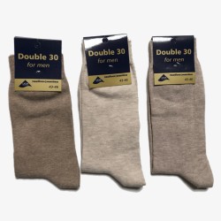 Double 30 sokken beige