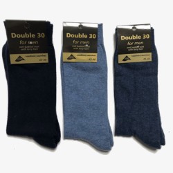Double 30 sokken blauw badstof voet
